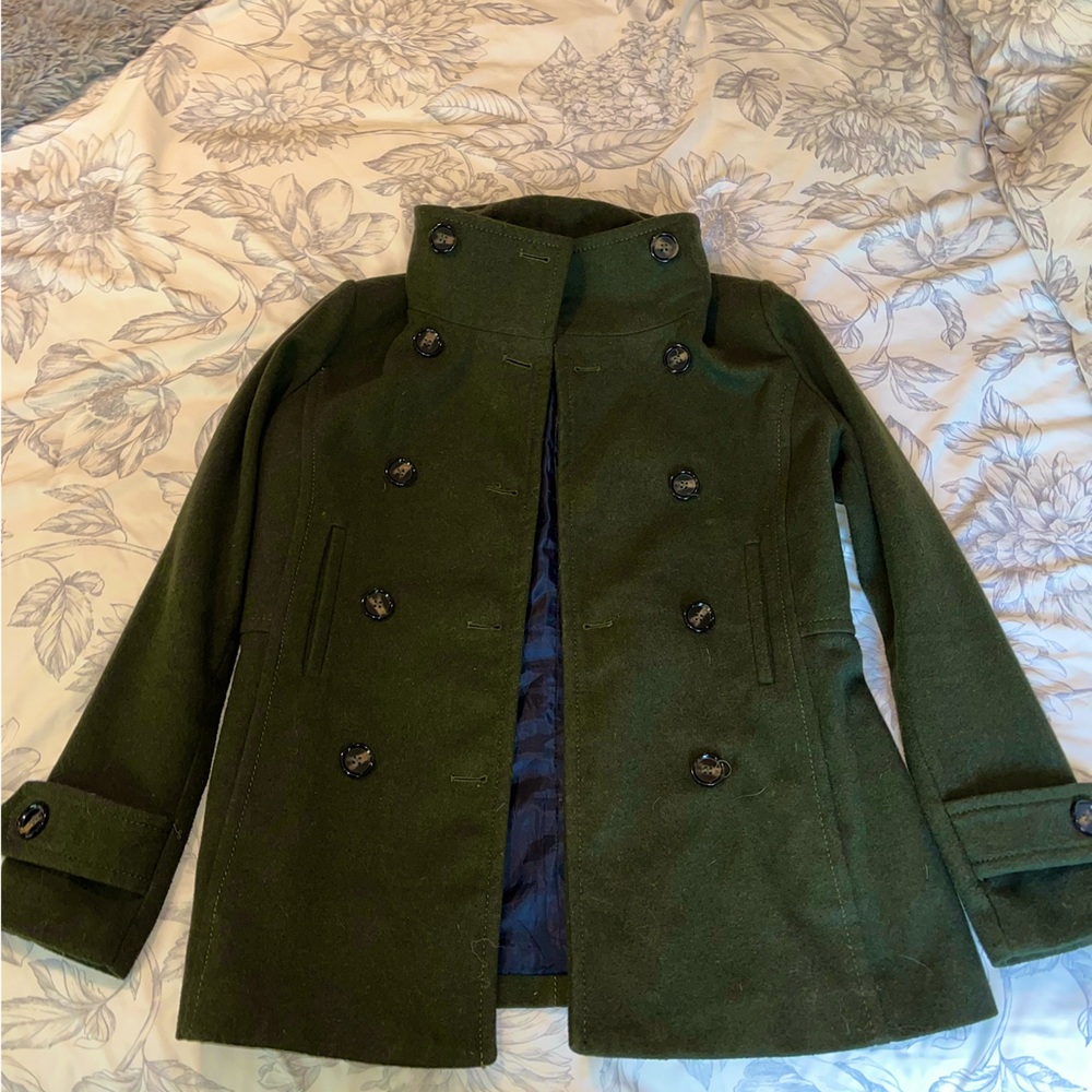 Dark olive green thread and supply pea coat